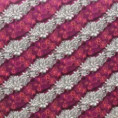 1 Yard Diagonal Tiare Lei Fabrication, 100% Polyester Fabric, 36in L x 45in W Plum