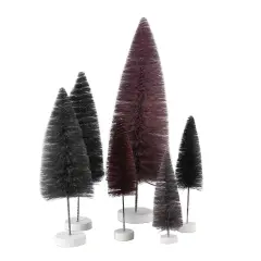 Cody Foster 15.0 Inch Purple Rainbow Trees Christmas Decorative Tree Set , Christmas Decor Putz Village Retro