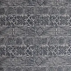 1 Yard Gray Traditional Tongan Geometric Peachskin Polyester Fabric For Sewing And Craft Projects 45 Inch