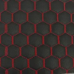 1 Yard Honeycomb Quilted Faux Leather Vinyl Fabric For Upholstery Car Seats Crafts Wall 54" Width Black | Red