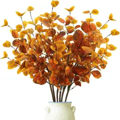 6 Pcs Fall Artificial Eucalyptus Stems