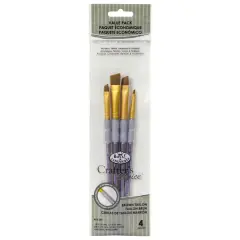 RCC 235 | Crafter's Choice&trade; 4pc Brown Taklon Angular Brush Set