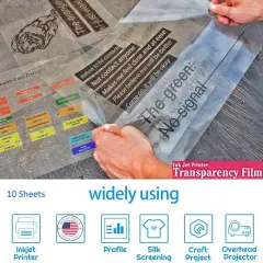 Inkjet Transparency Film Clear 8.5"x11" Sheets Pck Overhead Projector Crafts