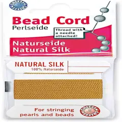 Size 16 Griffin Bead Cord 100% Natural Silk Amber