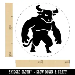 Minotaur Mythical Man Bull Creature Self-Inking Rubber Stamp Crafting Planners Red