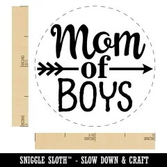 Mom of Boys Mother's Day Arrow Self-Inking Rubber Stamp for Crafting Planners Pink