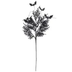 27" Black w/Purple Glitter Pine & Bat Spray