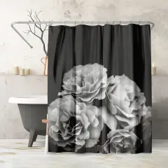 Americanflat 71" x 74" Shower Curtain, Moody Roses by Chaos & Wonder Design