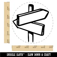 Crossroads Sign Diverging Paths Choices Decisions Rubber Stamp for Stamping