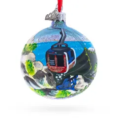Table Mountain Aerial Cableway, Cape Town, South Africa Glass Ball Christmas Ornament 3.25 Inches