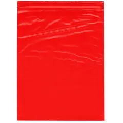 Plymor 8" x 10", Red 2 Mil Zipper Reclosable Plastic Bags