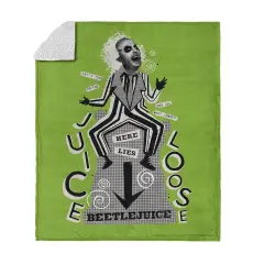 Warner Brothers Beetlejuice Silk Touch Sherpa Throw Blanket Juice Is Loose