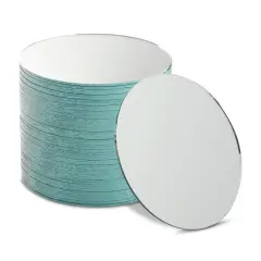 50-Pack of Small Round Mirrors for Crafts, 4-Inch Glass Tile Circles for Wall and Table Decor, Mosaics, DIY Home Projects, Decorations, Arts and Crafts Supplies Blue