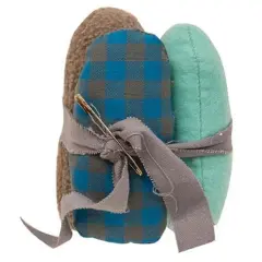 Blue and Grey Egg Bundle with Fabric Eggs and Bow Knot for Home Decor