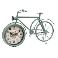 Farmhouse Blue Bicycle Table Clock Vintage Style Freestanding Home Decor