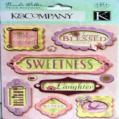K & Company Brenda Walton Word Frames Grand Adhesions Dimensional Stickers