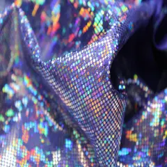 1 Yard Shattered Glass Spandex Fabric for Costumes Dancewear Leggings Activewear Projects (58"/60" )Inches Wide Silver-Purple