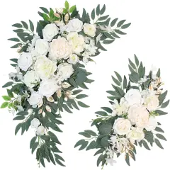 Pack of 2 Wedding Arch Decorations Artificial Hanging Flowers Floral Swag