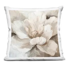 Stupell Industries Lush Bloom in White Indoor Pillow, 18 x 7 x 18