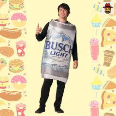 Busch Light Beer Can Costume Foam Tunic Photo Print Funny Adult Halloween Party Outfit