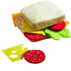 HABA Soft Sandwich Play Food Set - 12-Piece Pretend Lunch Kit for Kids - Toy Kitchen Accessories for Imaginative Cooking & Role-Play for 3 Years & Up Multicolor