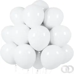 White Balloons 100 Pack 12 Inch White Latex Party Balloons with 2 Rolls of Ribbon Pastel White Helium Balloons for Wedding Birthday Party Baby Shower Engagement Anniversary Party Decorations