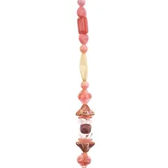 John Bead 7" Assorted Shape Czech Glass Bead Strand Pink Cotton Candy