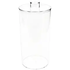 Pioneer Plastics 279C Clear Round Plastic Container with Lid, 4.0625" W x 8.125" H