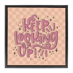 Stupell Industries Keep Looking Up on Checkered Floating Frame Design by Sarah Hickman