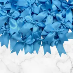 12 Ct Swallowtail Blue Bow Satin Ribbon