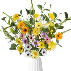 6 Stems Faux Decorative Floral with Sunflower