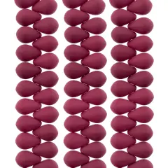 John Bead 114pcs 6x9mm Czech Glass White Alabaster Velvet Drop Bead Strands Red Lychee