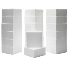 20 Pack Foam Blocks for Crafts, Polystyrene Brick Rectangles for Floral Arrangements, Art Supplies (White, 4 x 4 x 2 in)