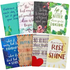 8 Pack Inspirational Notebooks with Motivational Quotes Bulk, 5x8 Lined Journals for Women, Students, Appreciation Gifts, Friends, Teachers Multicolor