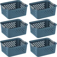 IRIS USA Plastic Storage Basket, Shelf Basket Organizer for Pantries