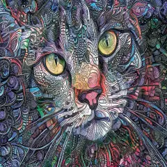 Sunsout Psychedelic Kitty Cat 1000 pc Jigsaw Puzzle 71307