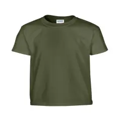 Gildan&reg; Youth Heavy Cotton Crew Neck Short Sleeve T-Shirt MILITARY GREEN