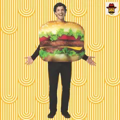 Adult Cheeseburger Costume Printed Tunic Perfect for Parties