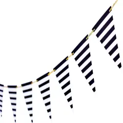 Black Striped Banner Pirate Pennant Decoration