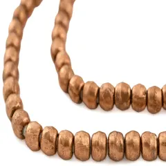The Bead Chest 8mm Round Copper Beads - Full Strand of African Metal Spacer Beads