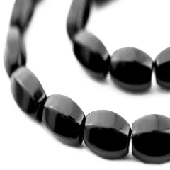 The Bead Chest Faceted Oval Onyx Beads (15x9mm)