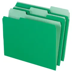 Pendaflex Two-Tone File Folder, Letter Size, 1/3 Cut Tabs, Green, Pack of 100