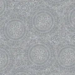 Grey Vespa Tossed Mandalas Cotton Wideback Fabric Per Yard