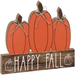 Pumpkin Sign - Double-Sided Wooden Fall Tabletop Decor