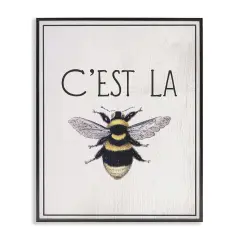 Stupell Industries French Bee Phrase Framed Giclee, design by Lil' Rue