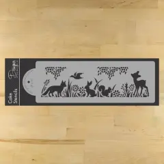Baby Animals in the Meadow Cake Stencil Side | C937 by Designer Stencils | Cake Decorating Tools |
