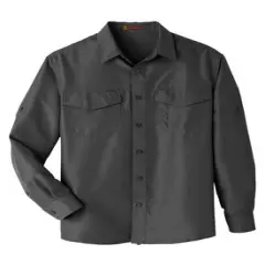 Harriton&reg; Men's Key West Long-Sleeve Performance Staff Shirt Dark Charcoal