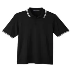 Devon & Jones&reg; Men's Plaited Tipped Polo Black/ White