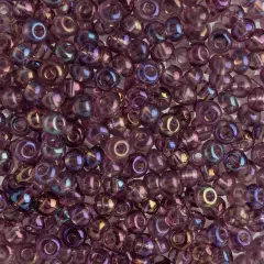 John Bead 6/0 Transparent Czech Glass Seed Beads, 100g Amethyst AB
