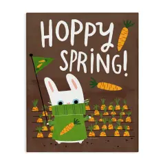 Stupell Industries Happy Spring Bunny & Carrots Canvas Wall Art Design by Leeza Hernandez
